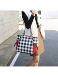 Yale Checkered Tote Bag with Wallet