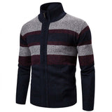 New Autumn Winter Cardigan Men Sweaters Jackets Coats Fashion Striped Knitted Cardigan Slim Fit Sweaters Coat Mens Clothing 2022