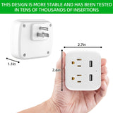 Multiple Outlet Extender Adapter With 2 AC Outlet Splitter And 2 USB Charger Wall Charger White