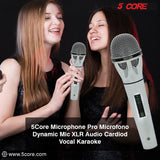 5 CORE Karaoke Microphone Dynamic Vocal Handheld Mic Cardioid Unidirectional Microfono w On and Off Switch Includes XLR Audio Cable Mic Holder PM 817 CH