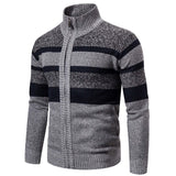 New Autumn Winter Cardigan Men Sweaters Jackets Coats Fashion Striped Knitted Cardigan Slim Fit Sweaters Coat Mens Clothing 2022