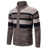 New Autumn Winter Cardigan Men Sweaters Jackets Coats Fashion Striped Knitted Cardigan Slim Fit Sweaters Coat Mens Clothing 2022