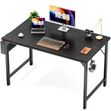 Modern Simple Style Wooden Work Office Desks with Storage,55 Inch,Black