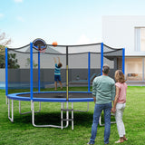 12 Feet Outdoor Recreational Trampoline with Enclosure Net