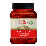 Pride of India – Red Chili Ground – Traditional Indian Spice – Ideal for Gourmet & Savory Dishes Dishes – GMO/Gluten Free – Easy to Use - 2.5 oz. Small Dual Sifter Jar