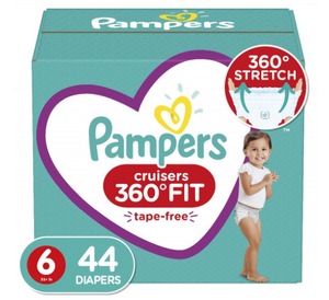 Pampers Cruisers 360 Fit Diapers, Active Comfort, Size 6, 44 ct