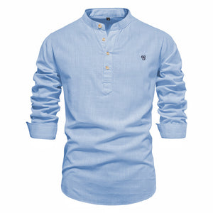 Mens Cotton Linen Henley Shirt Casual Button Down Short Sleeve Shirts Summer Beach T Shirts