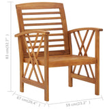 4 Piece Patio Lounge Set Solid Acacia Wood