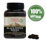 Pride of India – Black Peppercorn Whole – Gourmet & Culinary Spice – Full Bodied, Dried & Flavorful – Preservatives & Gluten Free – 8 oz. Medium Dual Sifter Jar