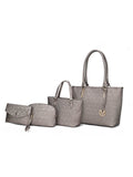 Edelyn embossed M Signature Four PCS Tote Set