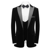 Mens Velvet Peak Lapel Banquet Party Suit Jacket