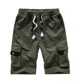 Mens Elastic Waist Cargo Shorts Relaxed Fit Work Shorts