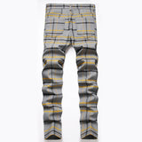 Mens Casual Pants Slim Fit Stretch Pants for Men Plaid Dress Pants