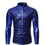 Mens Hipster Shirts Metallic Nightclub Gold Shirts