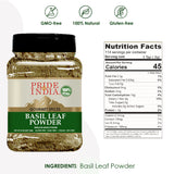 Pride of India – Basil Leaf Powder – Gourmet & Culinary Spice – Mediterranean Seasoning – Adds Flavor to pesto/stews/curries – Additives Free – Easy to Store – 7oz. Medium Dual Sifter Jar