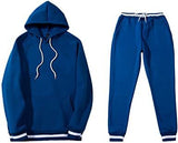 Mens 2 Piece Tracksuit Running Jogging Hoodie Pants Sets Loose Hooded Plus Velvet and Thick Sport Suit