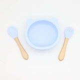 Baby Bear Shape Food Training Silicone Bowl With Spoon Tableware