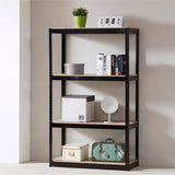 Storage Rack Shelving Unit Storage Shelf Steel Garage Utility Rack 4-Shelf Adjustable Shelves Heavy Duty Display Stand for Books; Kitchenware; Tools Bolt-Free Assembly 31.49"x 14.47"x 59' (Black)