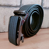 Microfiber Leather Mens Ratchet Belt Belts For Men Adjustable Size, Slide Buckle