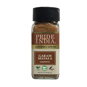 Pride of India - Garam Masala Ground – Warming Spice Blend for Variety of Dishes – Flavorful Mix for Curries and Pilafs – Easy to Use - 2.2 oz. Small Dual Sifter Bottle – Ideal for Non-Veg & Veg Dishe