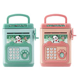 Piggy Bank Toy Cash Coin Money Bank Money Saving Box with Password Fingerprint Voice Prompt Folding Handle for 3+ Years Old Boys Girls