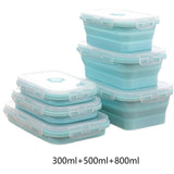 Foldable Silicone Lunch Box Microwaveable Bento Box Fruit Preservation Box Picnic Portable Lunch Box