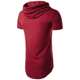 Mens Hipster Hip Hop Long Drop Tail Hoodie Side Zipper T Shirt Longline Pullover Shirts