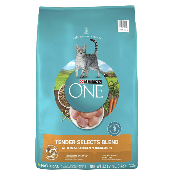 Purina One Tender Selects Blend Dry Cat Food Chicken 22 lb Bag