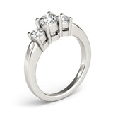 14k White Gold Timeless 3 Stone Round Diamond Engagement Ring (1 cttw)