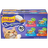 Purina Friskies Seafood and Chicken Wet Cat Food Variety Pack 5.5 oz Cans (40 Pack)