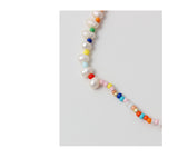 Freshwater Pearl Necklace Women's Hundred Candy Color Bohemian Beaded Asymmetric Niche Design Collarbone Chain