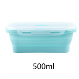 Foldable Silicone Lunch Box Microwaveable Bento Box Fruit Preservation Box Picnic Portable Lunch Box