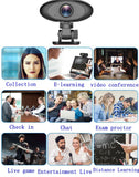 HD 1080P Webcam Noise Reducing Microphone Widescreen Rii RC100 USB Computer Desktop Camera for Video Calling Streaming Recording Conferencing Gaming 360° Rotat Low-Light Correction