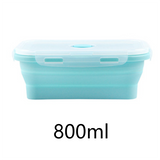 Foldable Silicone Lunch Box Microwaveable Bento Box Fruit Preservation Box Picnic Portable Lunch Box