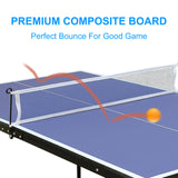 Table Tennis Table Foldable & Portable Ping Pong Table Set with Net and 2 Ping Pong Paddles for Indoor Outdoor Game