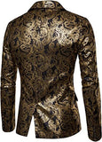 Mens Paisley Tuxedo Jackets Slim Fit Blazers Jacket One Button Stylish Wedding Party Dress Suit