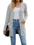 Ribbed Button Up Long Sleeve Cardigan