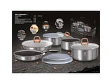 12-Pieces Cookware Set w/ Detached Ergonomic Handle Moonlight