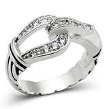 SS050 - Silver 925 Sterling Silver Ring with AAA Grade CZ  in Clear